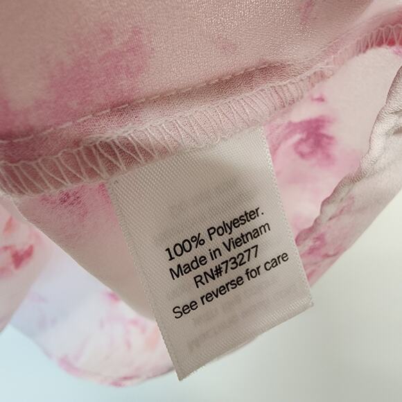 Nine West Pleated Ruffle Sleeve Blouse Size L Pink Chiffon Wearable Art Career - Picture 11 of 15